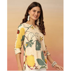 POPMANTRA Women Floral Print Straight Kurti