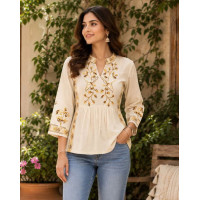 Women Embroidery V-Neck Tunic Women Embroidery V-Neck Tunic