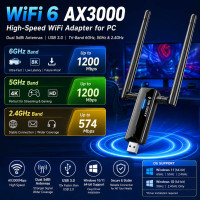 AX3000M USB 3.0 WiFi 6 Adapter Wireless WiFi Dongle Network Adapter AX3000M USB 3.0 WiFi 6 Adapter Wireless WiFi Dongle Network Adapter