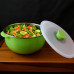 Microwave-Safe Plastic Serving Bowl with Lid (1 Pc)