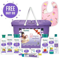 HIMALAYA Happy Baby Gift Pack with Baby Bib (9 in 1) (Purple)