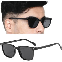 ROADWAY UV Protection Wayfarer, Retro Square Sunglasses (Free Size) (For Men & Women, Black)
