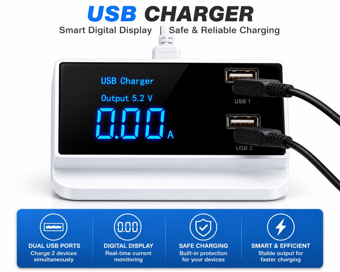 4 Port 4Amp Charging Station for Smartphones and Tablets
