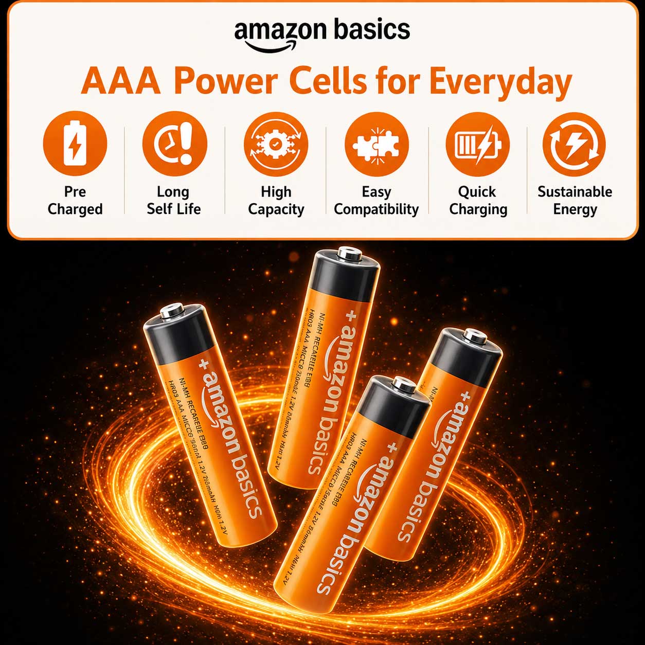 Amazon Basics AAA Rechargeable 750 mAh Batteries Amazon Basics AAA Rechargeable 750 mAh Batteries