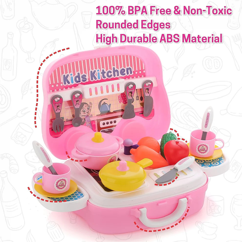 Kitchen Set for Kids Girls Pretend Play Toys Little (23 Pcs Set Approx) Kitchen Set for Kids Girls Pretend Play Toys Little (23 Pcs Set Approx)