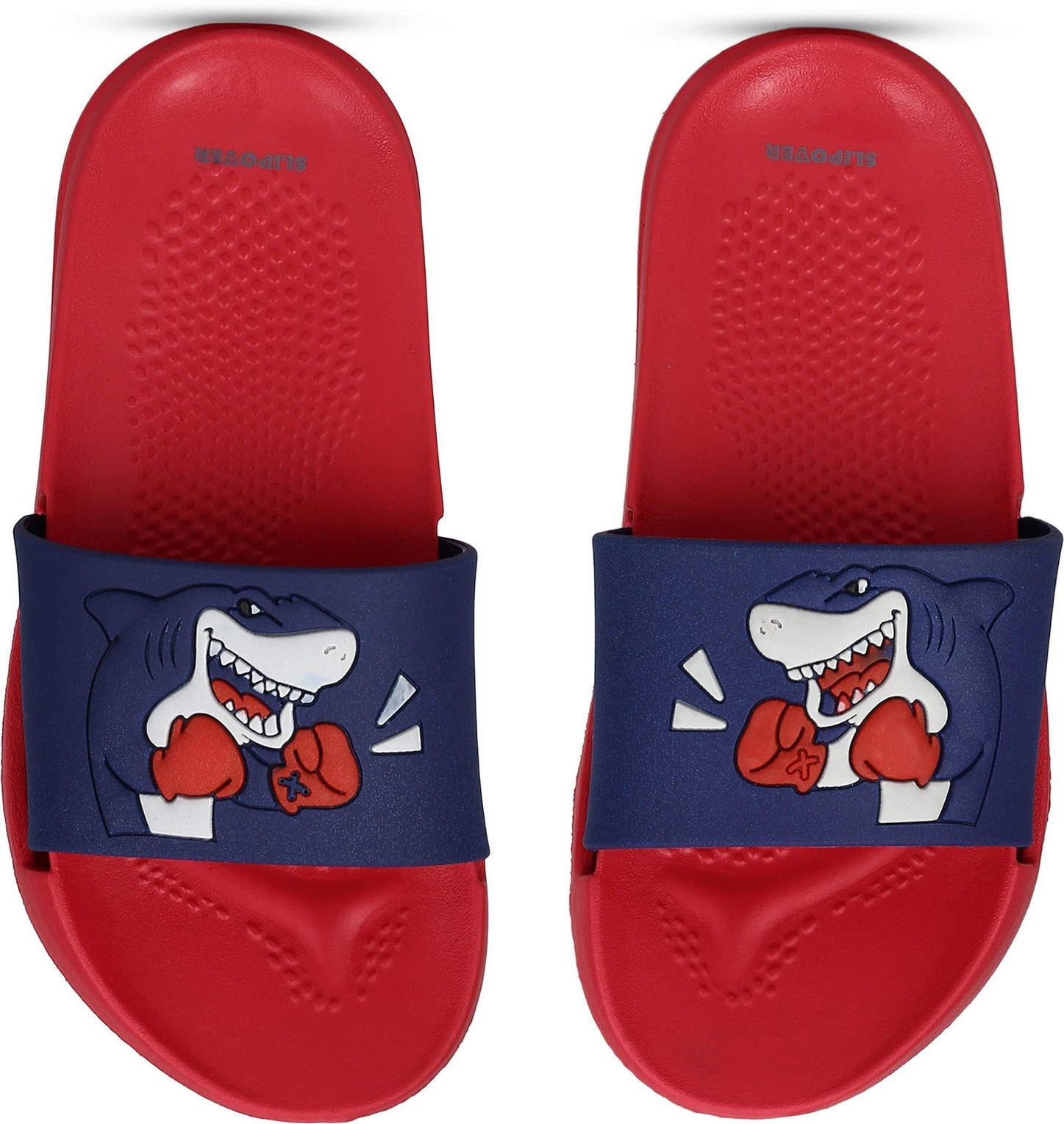 slipover Boys & Girls Slip On Slipper Flip Flop (Red , 9-10 Years)