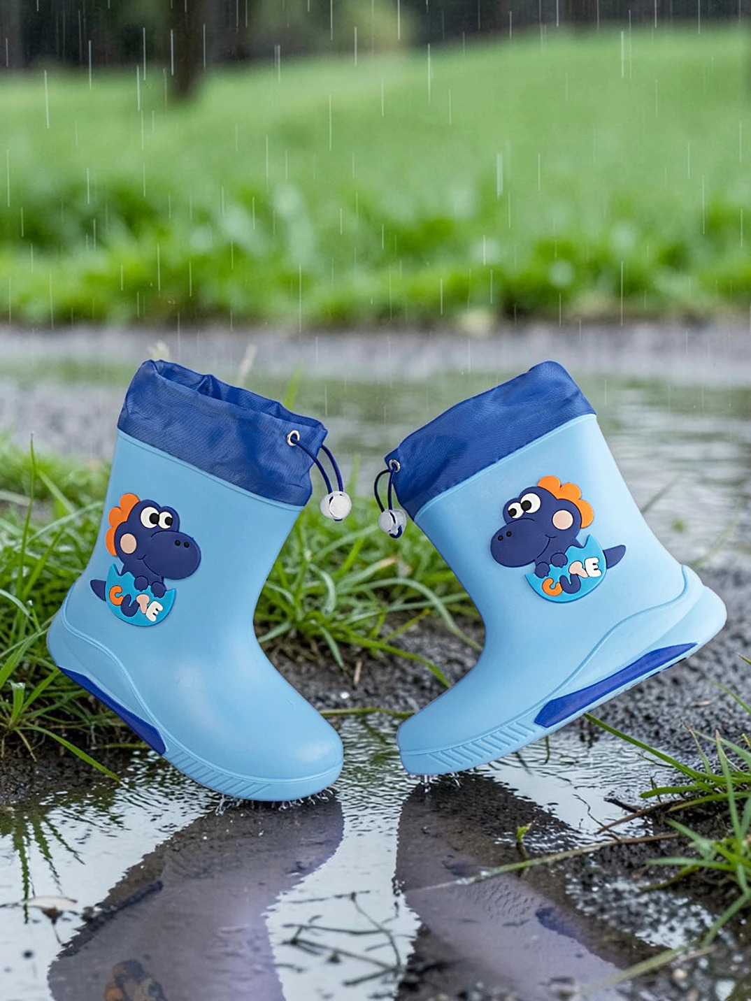 Truffle Collection Drawstring Casual Boots For Boys & Girls (Blue, 12-13 Years)