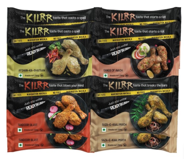 Kilrr Chicken Marination Masala, 4 x 2 Variety Pack (8 x 22 g)