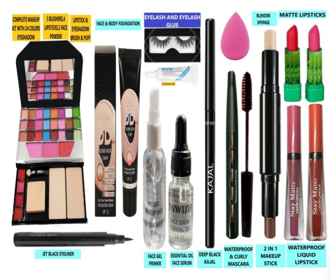 INWISH ALL NEW COMPLETE FACE MAKEUP COMBO SET WITH SKIN FRIENDLY PRODUCTS A15-5
