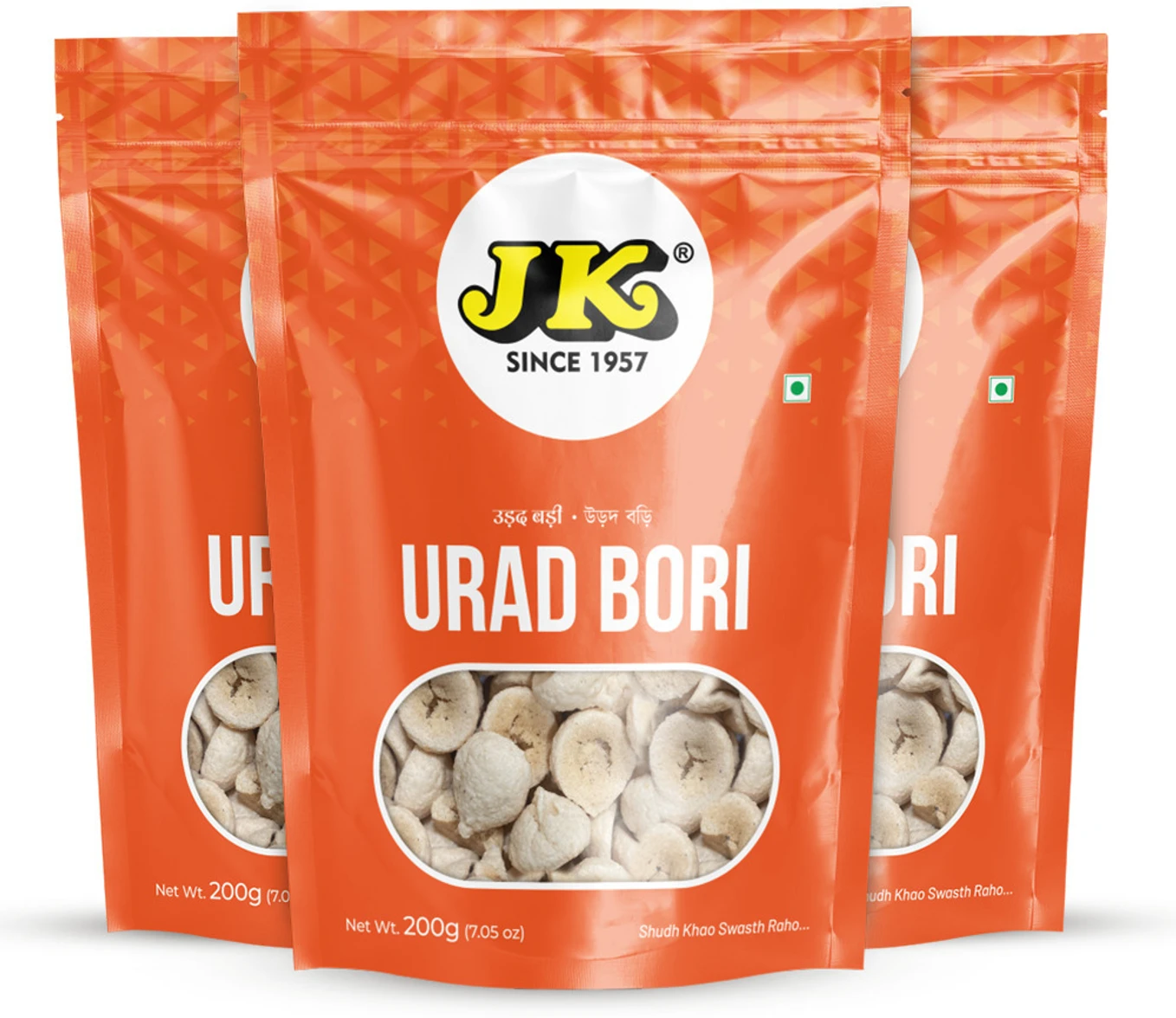 JK Urad Dal Bori 200g | Beuli Bori | Urad Bari | Bengali Urad Bori (Badi) (3 x 200 g)