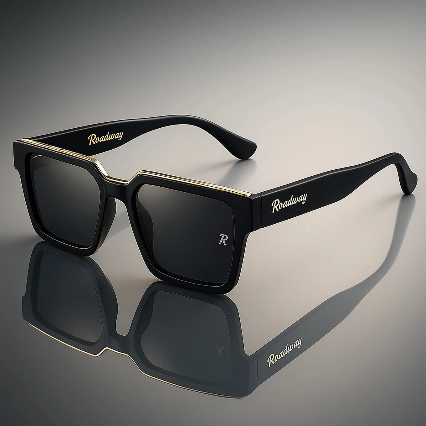 ROADWAY UV Protection Wayfarer, Retro Square Sunglasses (Free Size) (For Men & Women, Black)