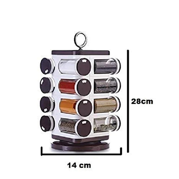 Ganesh Multipurpose Revolving Spice Rack With 16 Pcs